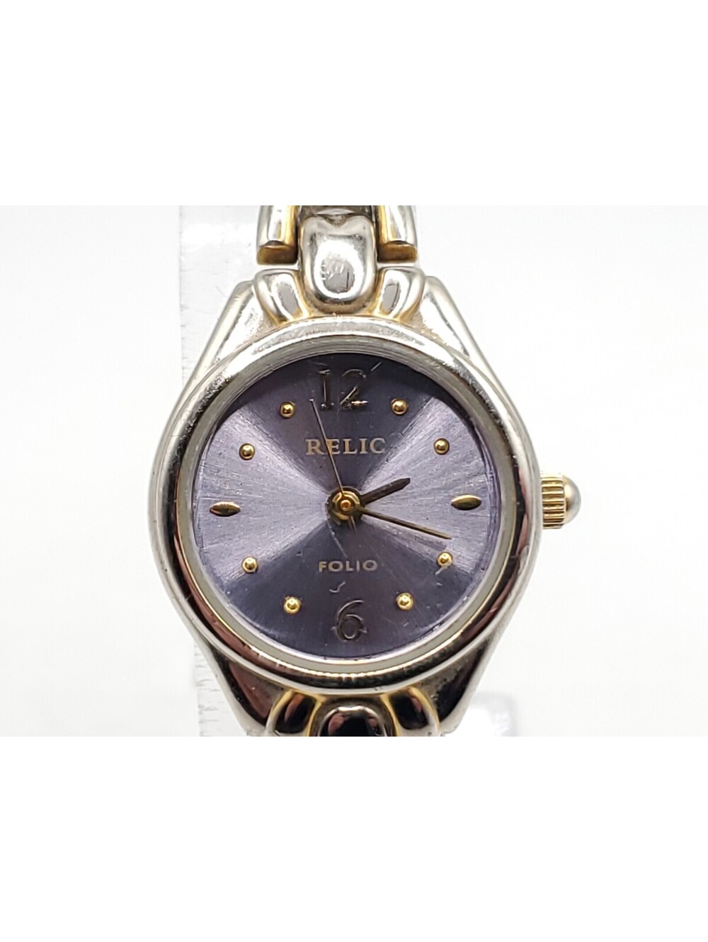Relic Folio Watch Womens New Battery Blue Dial Silver Tone 18mm